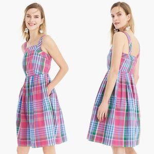 J. Crew Plaid Cotton Poplin Apron Sundress